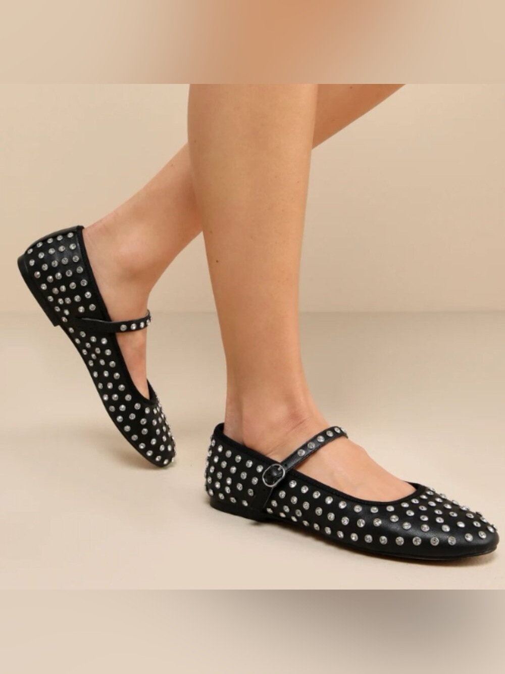 House of Harlow Flashy black silver rhinestone studded Mary Jane flats size 8